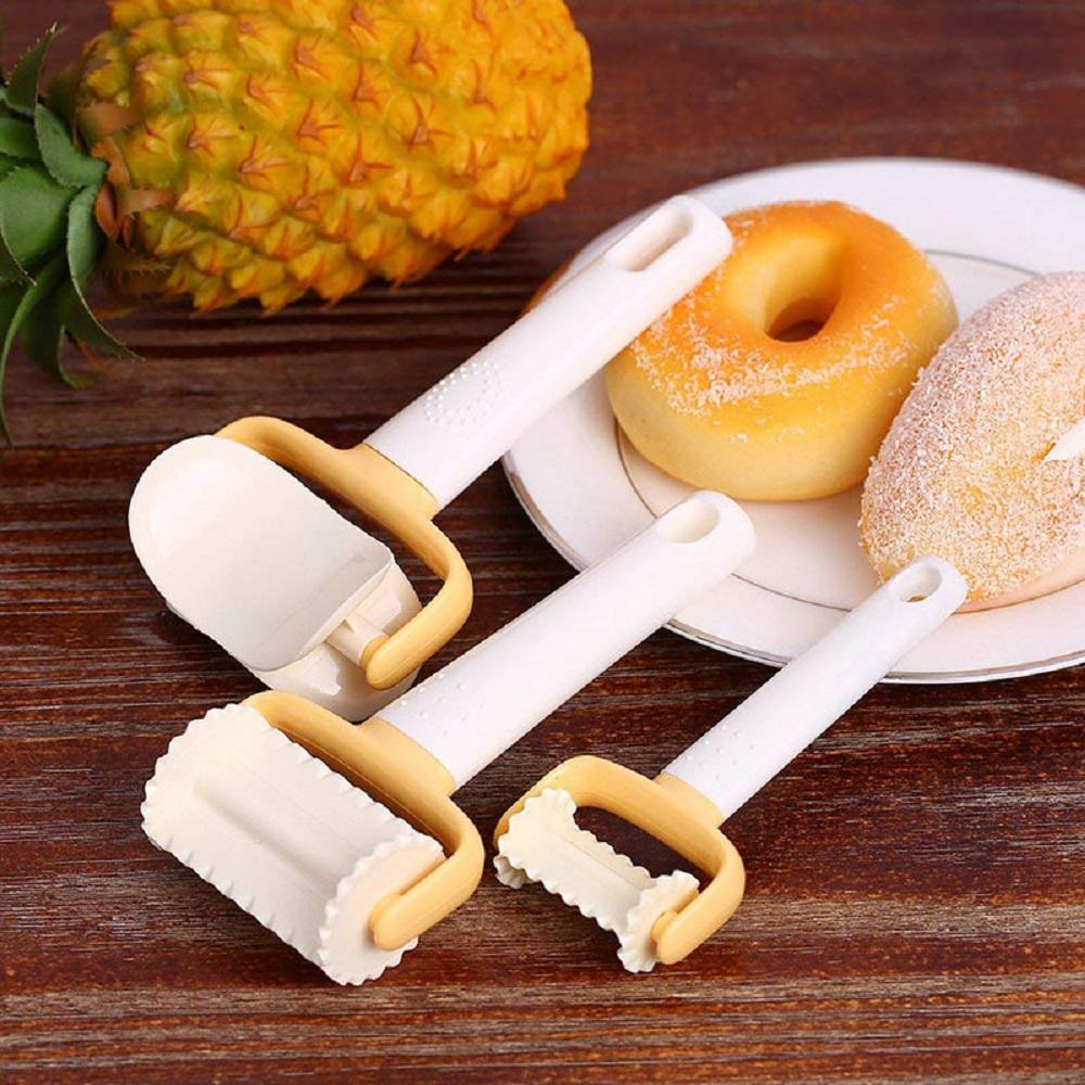 3pcs Roller Cookie Cutter Dumpling Skin Mold Pastry Blade Dough Cutting Cake Decorating Tools DIY Biscuit Stamp Kitchen Tool