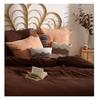 Housse De Couette - Doux Reve - 220x240 Cm - 100% Gaze De Coton - 2 Taies D'oreiller - Marron