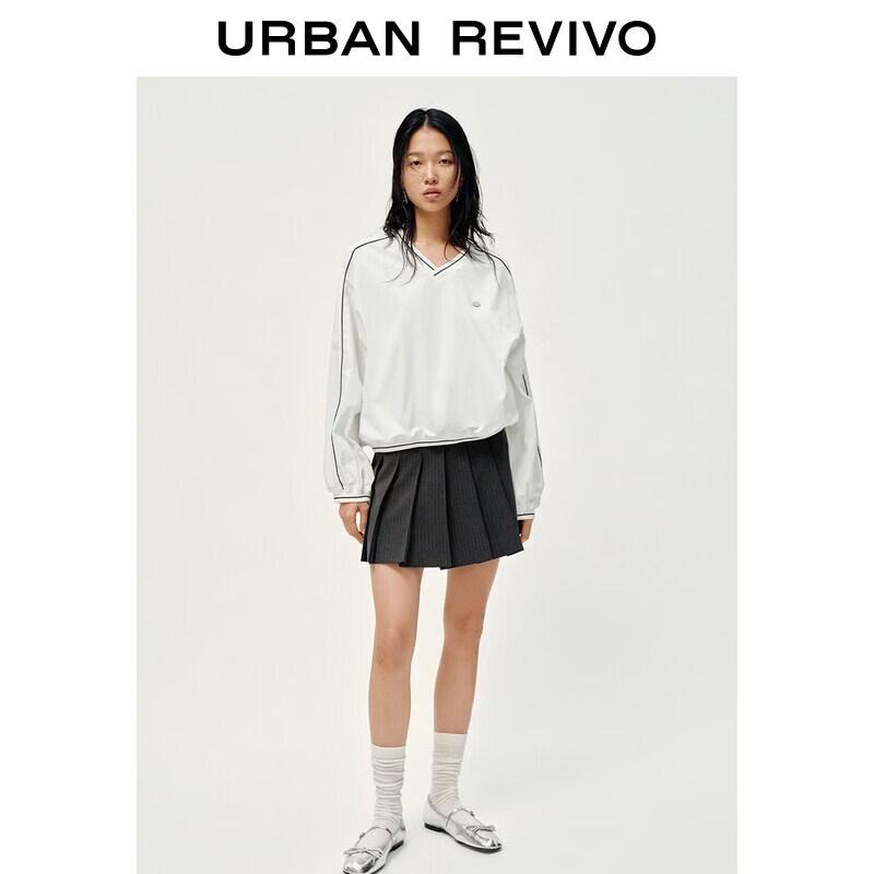 UR 2026 Spring Women's Casual Color-block V-Neck Blouse Shirt