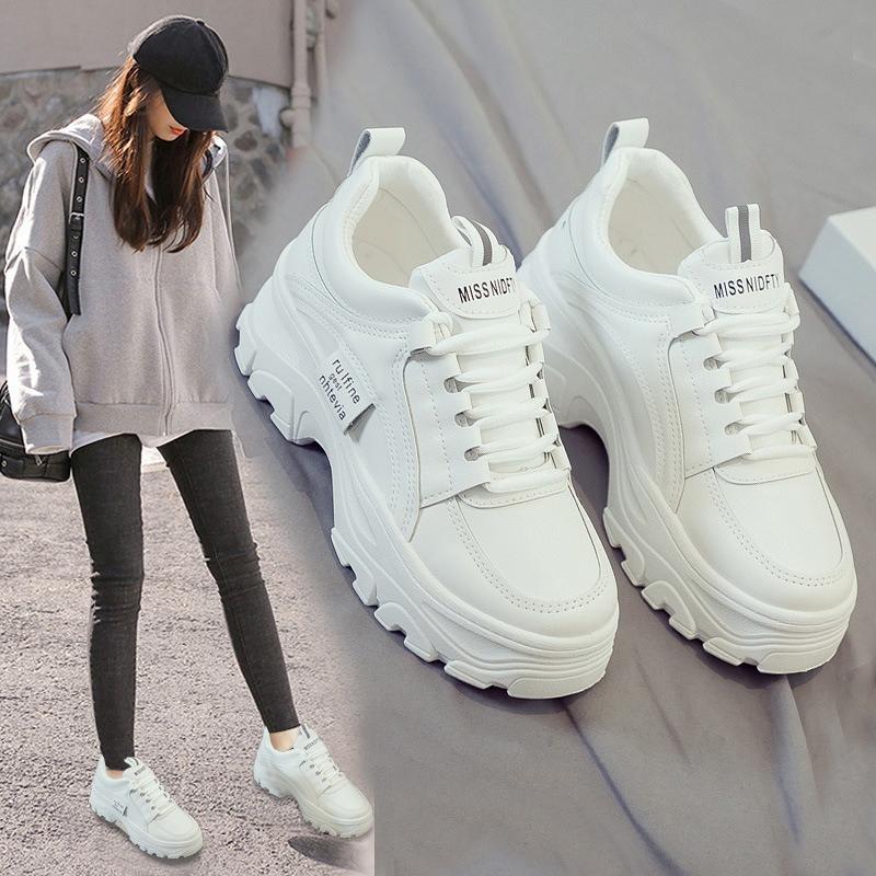 New Dad Shoes, Versatile Sports Fleece Casual Shoes, Thick-soled Women's Shoes