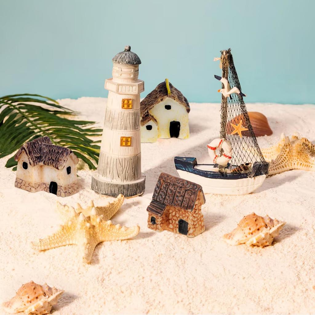 KITANDOVE 16 Pieces Micro Garden Miniature Ornaments, Miniature Village Houses, Micro Landscape, Fairy Garden Accessories, Terrarium Figurines,
