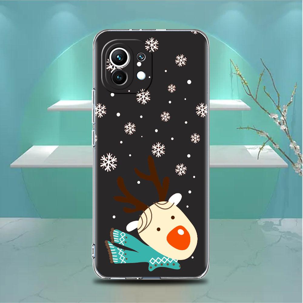 Frohe Weihnachten im Winter, transparente Hülle für Xiaomi Mi Poco X3 NFC M3 Pro F3 F1 11 Lite 12 Note 10 11T 9T, transparente Telefonabdeckung