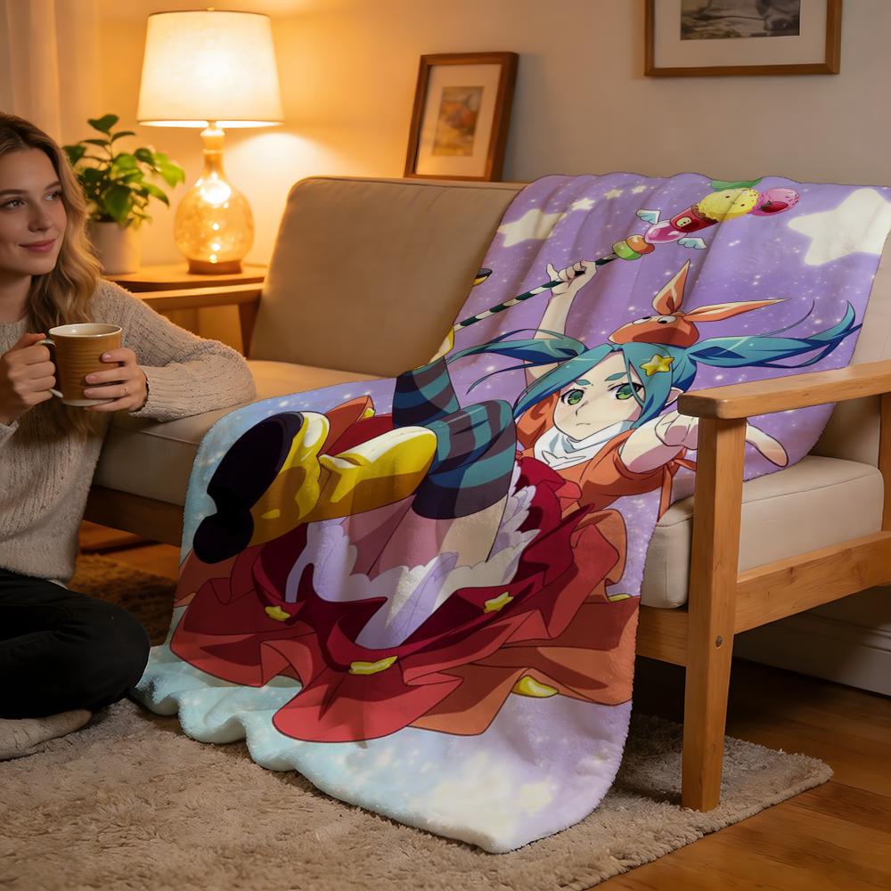 Throw High-Density Short Plush Blanket For Sofa Nap Air-Conditioned Room Soft Skin-Friendly O-Owarimonogatari