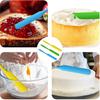 3 Pcs Silicone Jar Spatula, Jam Cheese Spatula with Long Handle, Heat-Resistant Spatula for Baking and Cooking(Green,Blue,Yellow)