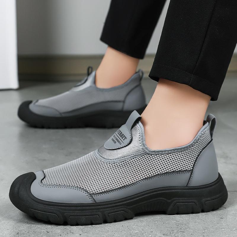 Shoes men's shoes summer new mesh breathable casual shoes one pedal lazy shoes lightweight soft sole dad shoes