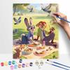 Disney Digital Oil Painting Art Kit Picnic Rabbit Fox Handmade Coloring Painting Home Decor