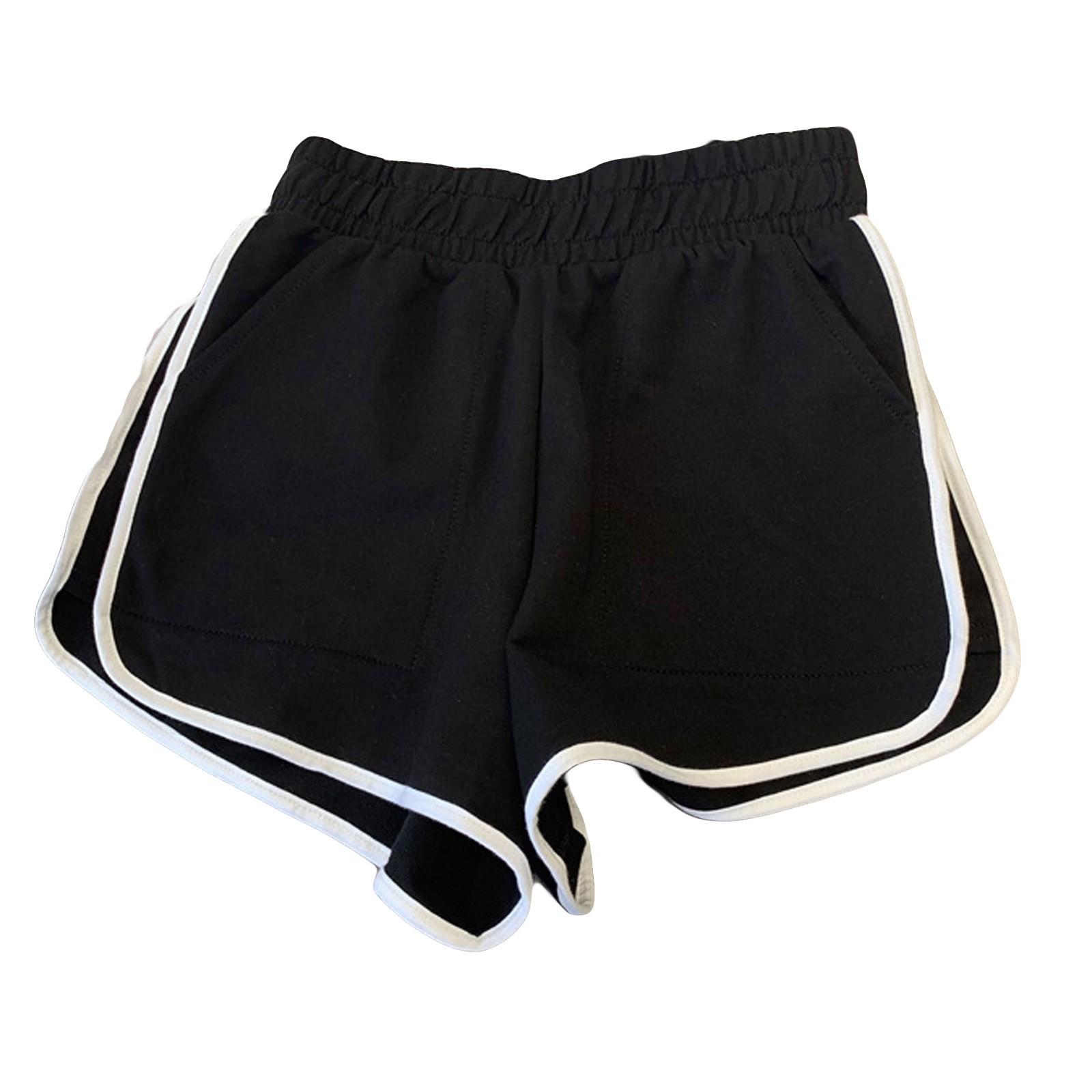 

Женские модные летние спортивные шорты с высокой талией, повседневные брюки L чёрный