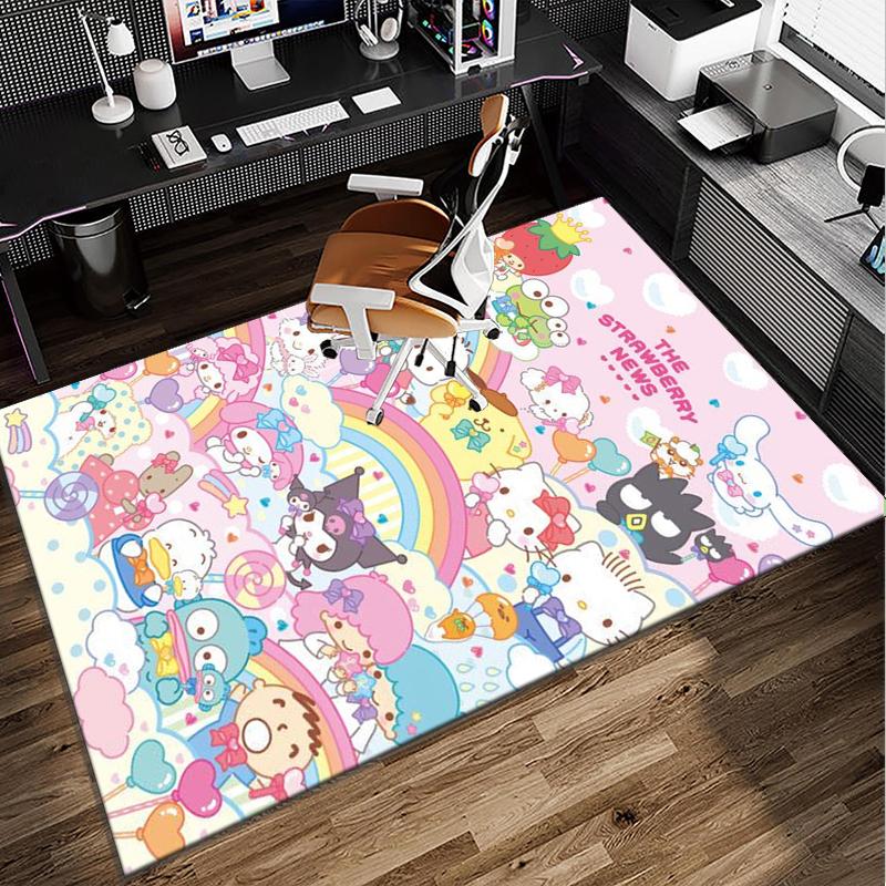 Hello Cat Fantasy World Office Rug Chair Mat, Game Carpet, Suitable for Front Door, Bedroom, Living Room, Desk, Holiday Gift