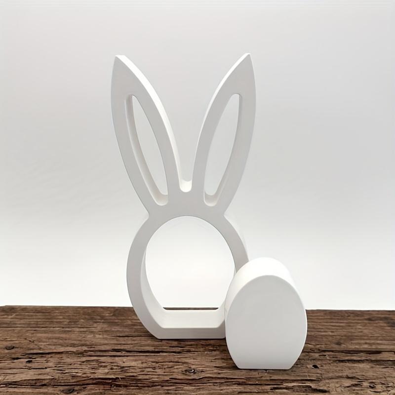 1PC Silicone Easter Rabbit Mold, DIY Gypsum Concrete Hollow Rabbit Silicone Resin Mold for Casting