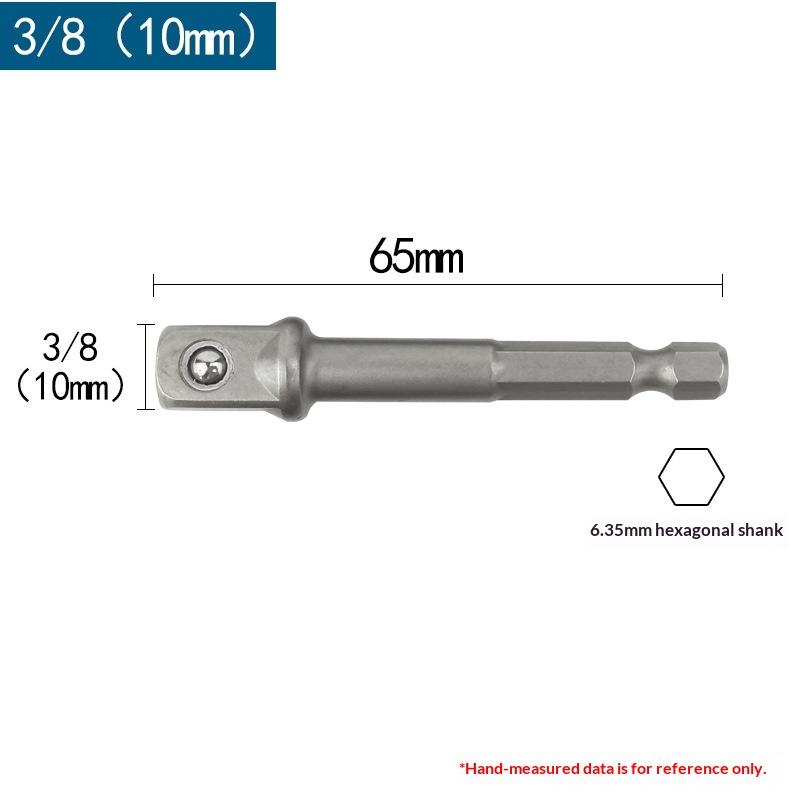 1/3 st Elverktyg Kromvanadinstål Hylsadapter Ex-skaft till 1/4" 3/8" 1/2" Förlängningsborr Hexbitsats