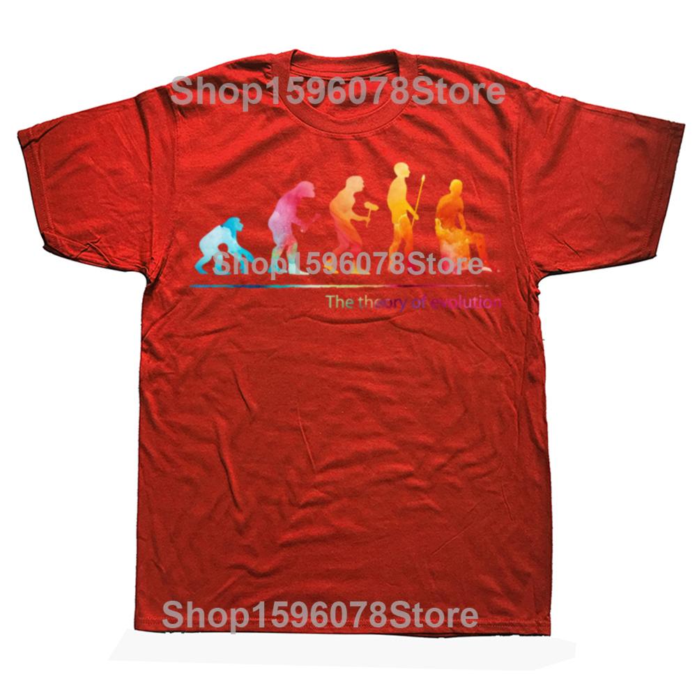 Funny The Theory of Evolution Cajon Graphic T Shirts Men Cotton Humor Streetwear Tee Shirt Short Sleeve Unisex Loose Clothing