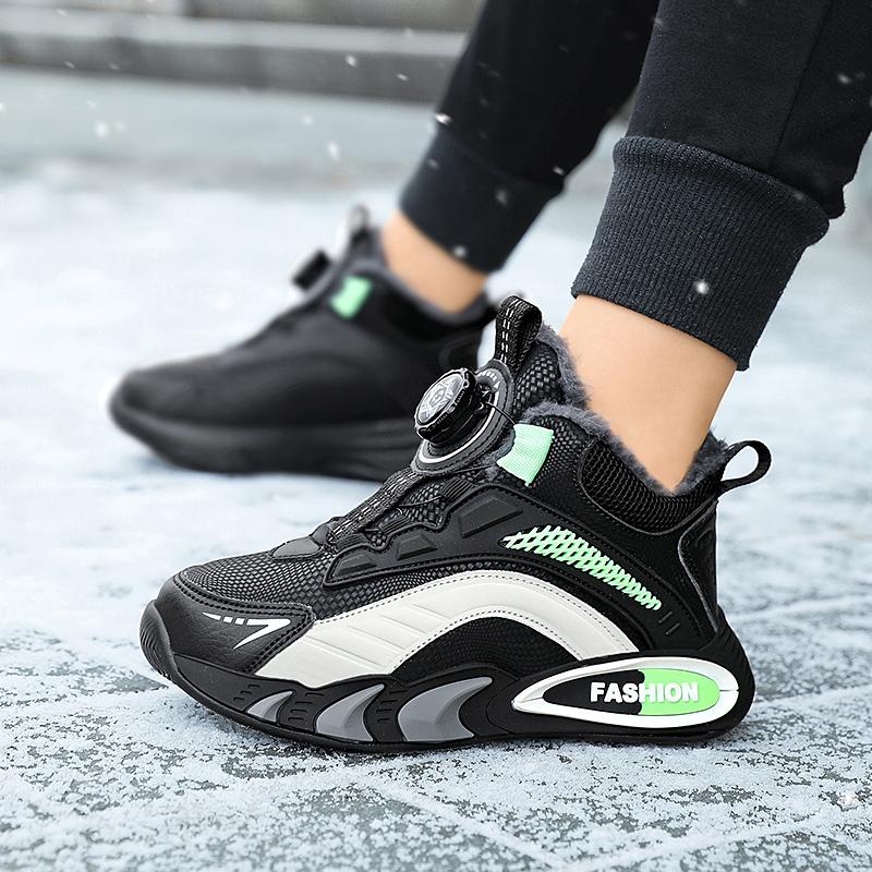 Winter Children Anti Slip Wear Resistant Velvet Warm Cotton Shoes Sports Leisure Sneakers Snow Boots for Kids