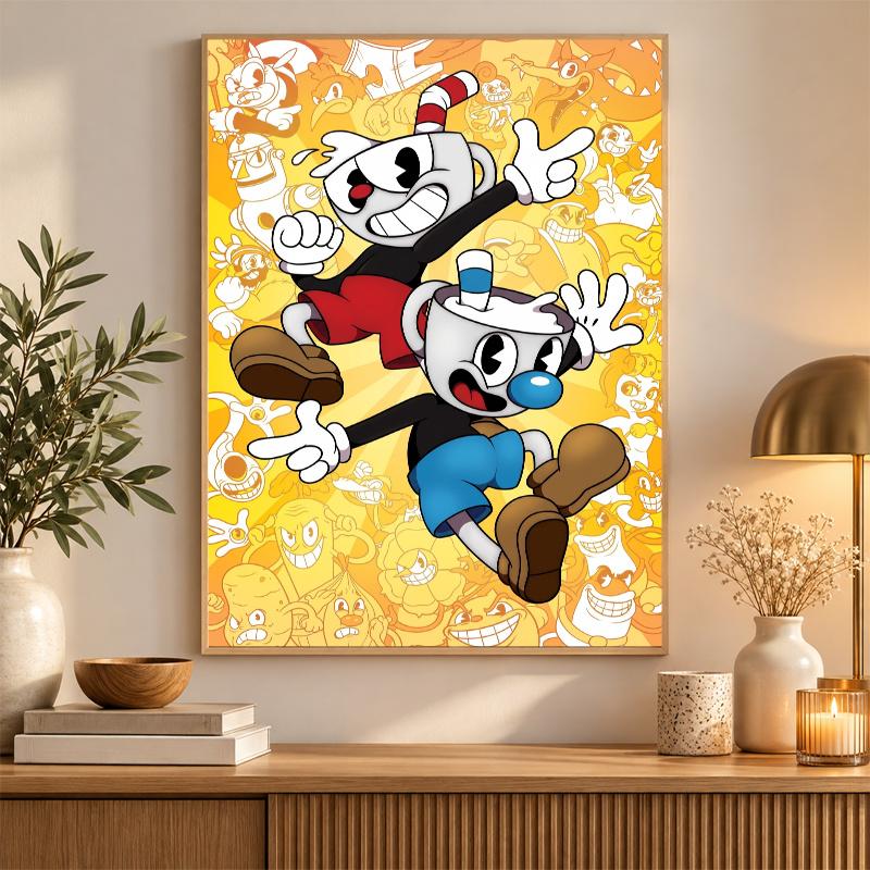 Cuphead Diamond Painting Kit 5D Full Drill DIY Diamond Mosaic Wall Art Home Decor