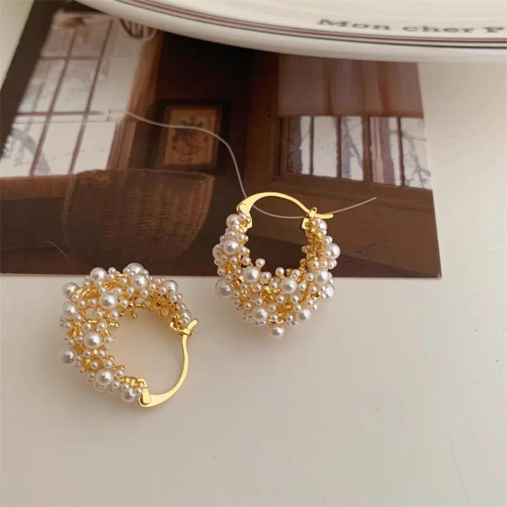 Water Drop Shape Pearl Earrings Pearl Ear Buckle Ear Hook Simple Drop Earrings  Wedding