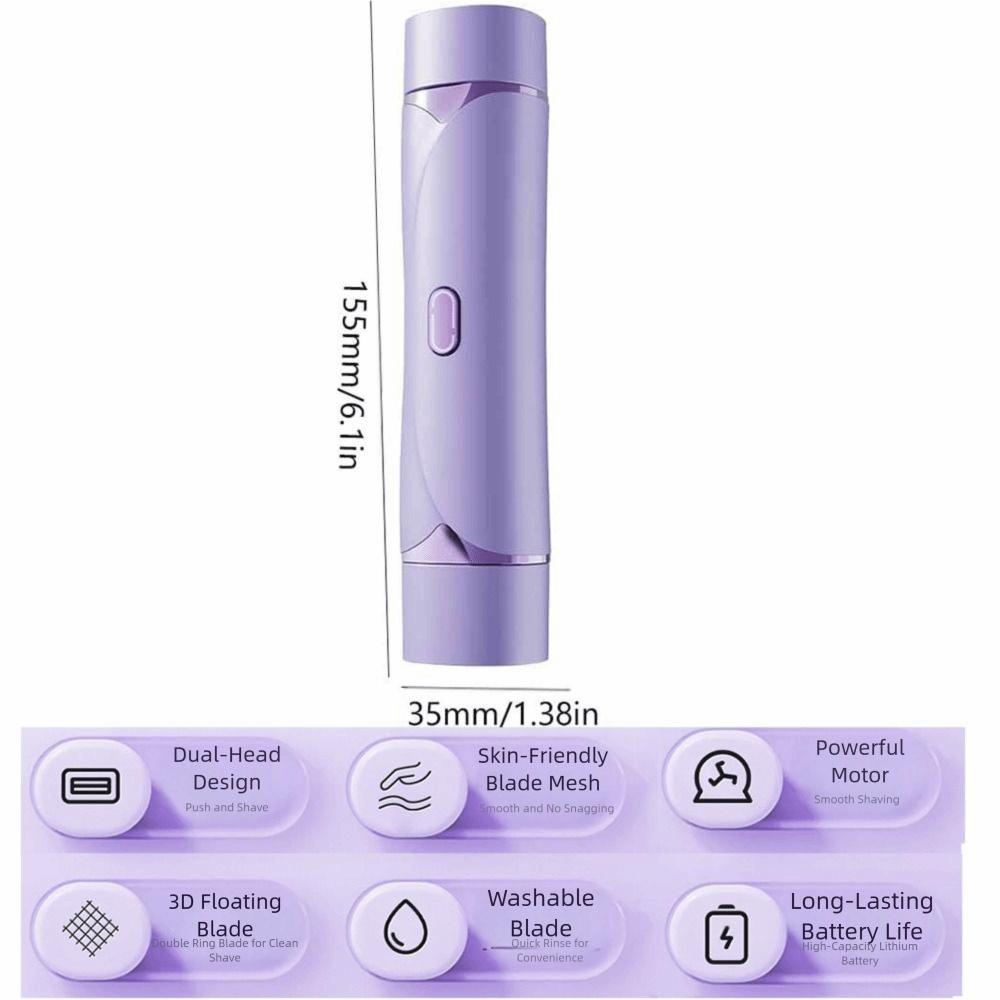 USB Rechargeable Electric Shaver Double Razor Head Women Hair Remover Bikini Trimmer  Legs Body