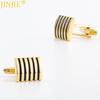 Curved Black Striped Metal Cufflinks Classic Business Men's French