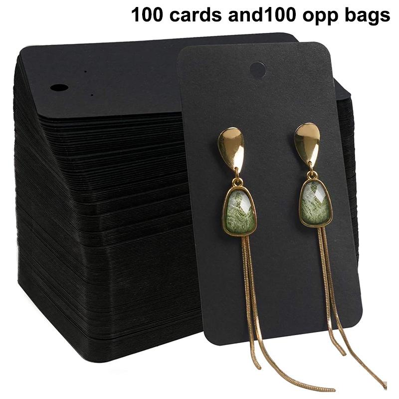 50/100 Bucăți Carduri de Afișare din Hârtie pentru Cercei - Suporturi DIY pentru Cercei Tip Ac și Cercei Hoop, Etichete pentru Afișarea Bijuteriilor, Materiale de Ambalare