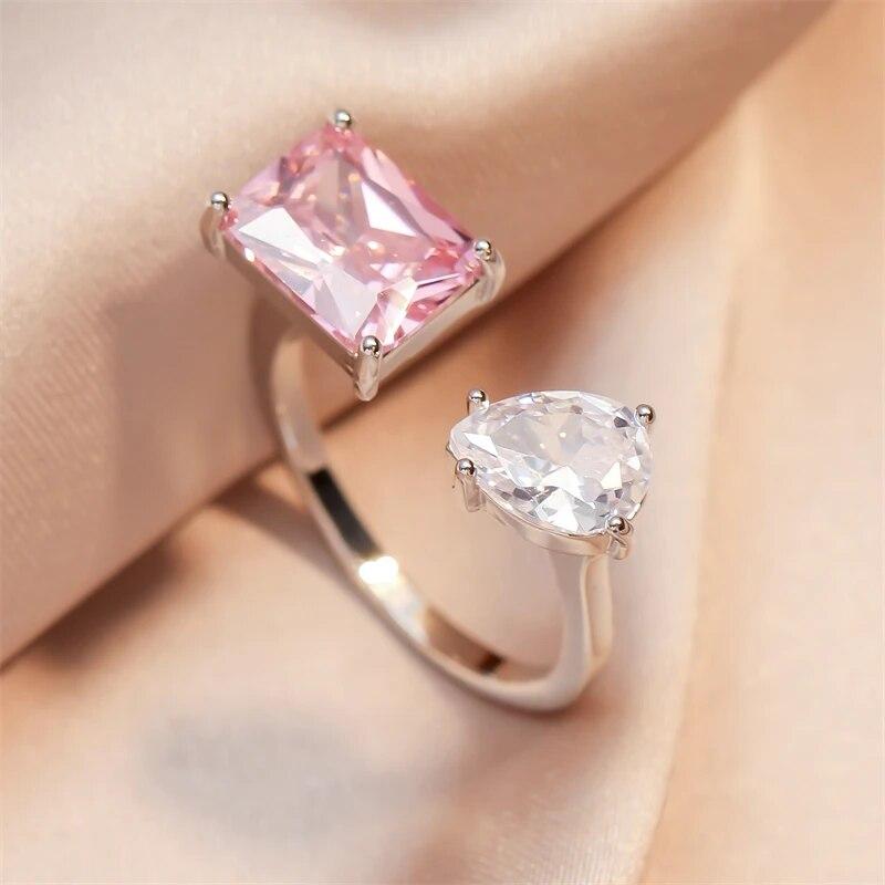 

ZAKOL Модные геометрические медные кольца с кубическим цирконием для женщин, металлическое кольцо цвета меди с кристаллами, для вечеринки, свадьбы, на каждый день, циркон