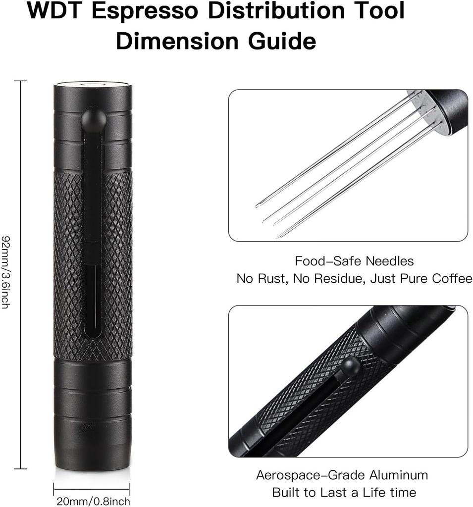 Retractable WDT Espresso Coffee Distribution Tool 5 Needles Coffee Distributor Stirrer for Barista Aluminum Alloy Handle