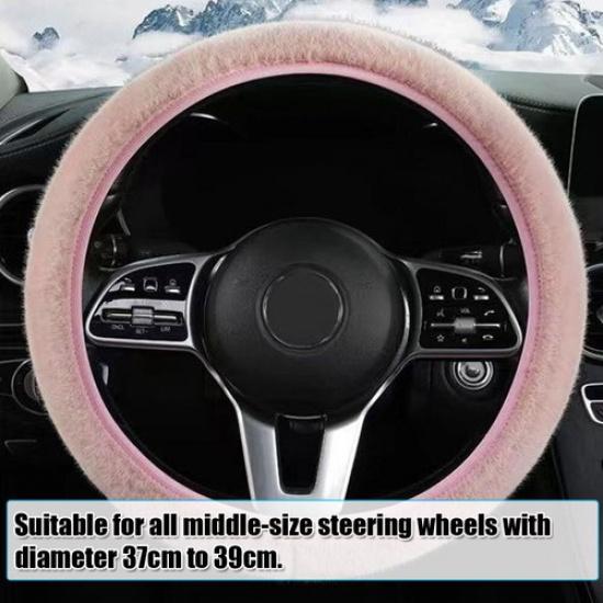 1x Winter Warm Car Steering Wheel Cover Universal 15''/38cm Elastic Accessories