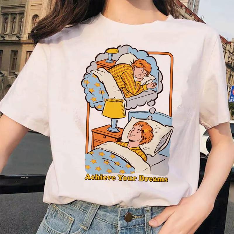 Lets Summon Demons Aesthetics T Shirt Unisex Summer Casual Harajuku Cartoon Print Satan Short Sleeve Tops Camiseta Streetwear