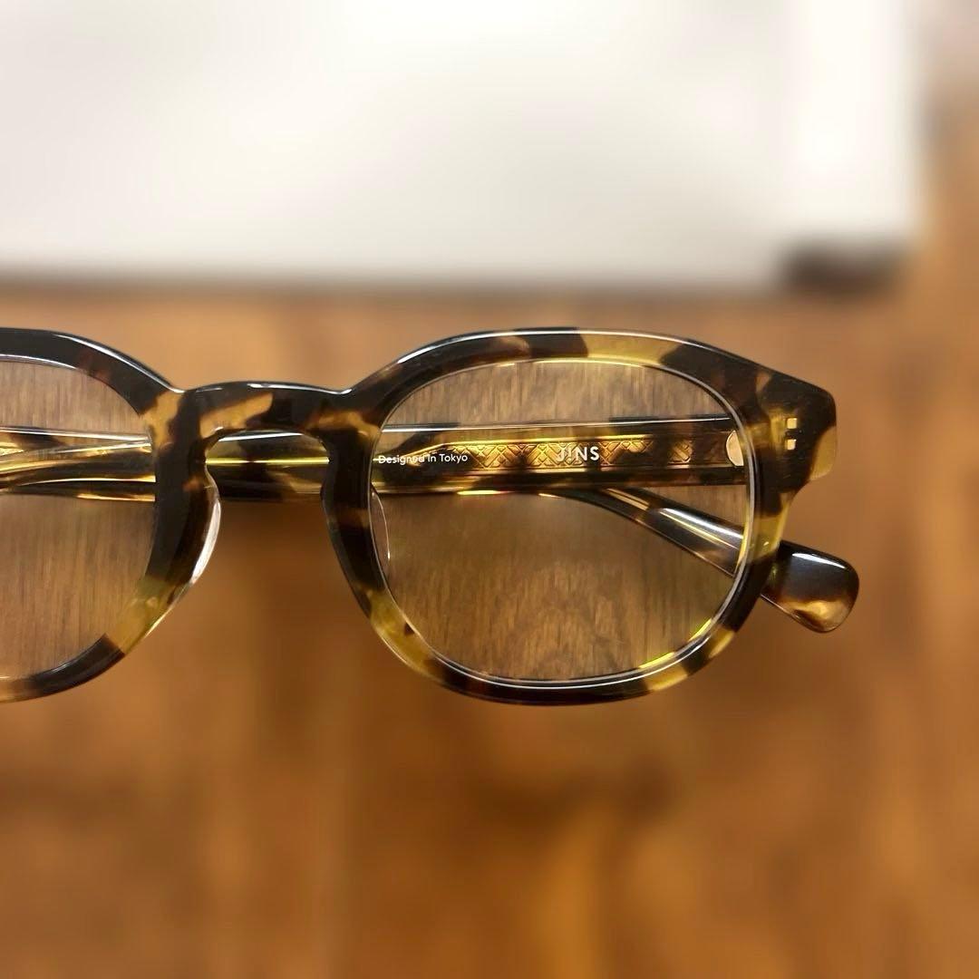 Used [JINS] Glasses Tortoiseshell Pattern Boston Type Date Glasses Glasses