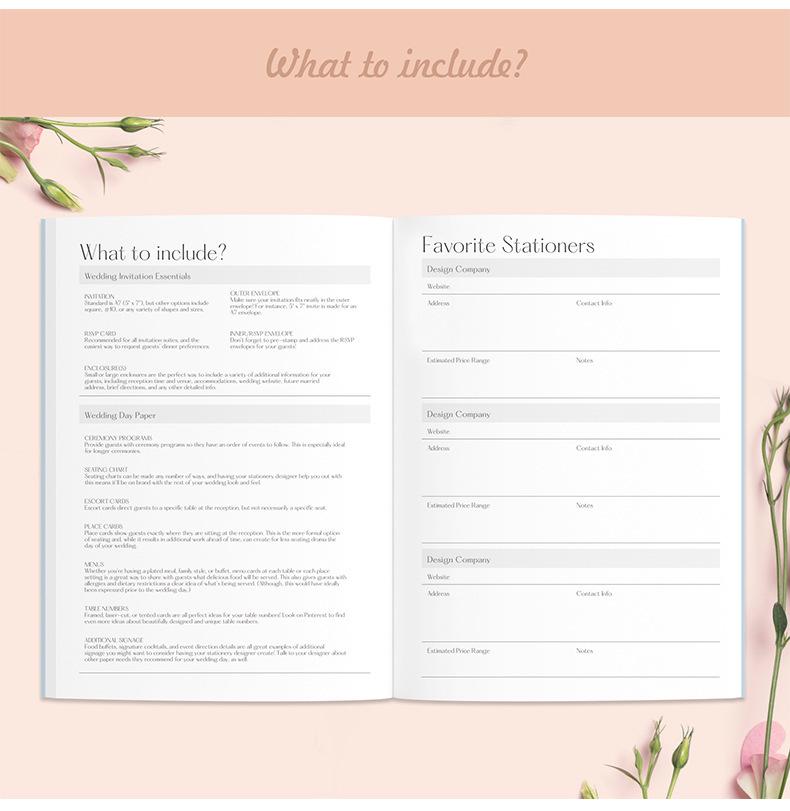 Red Hardcover Wedding Planner and Budget Notebook