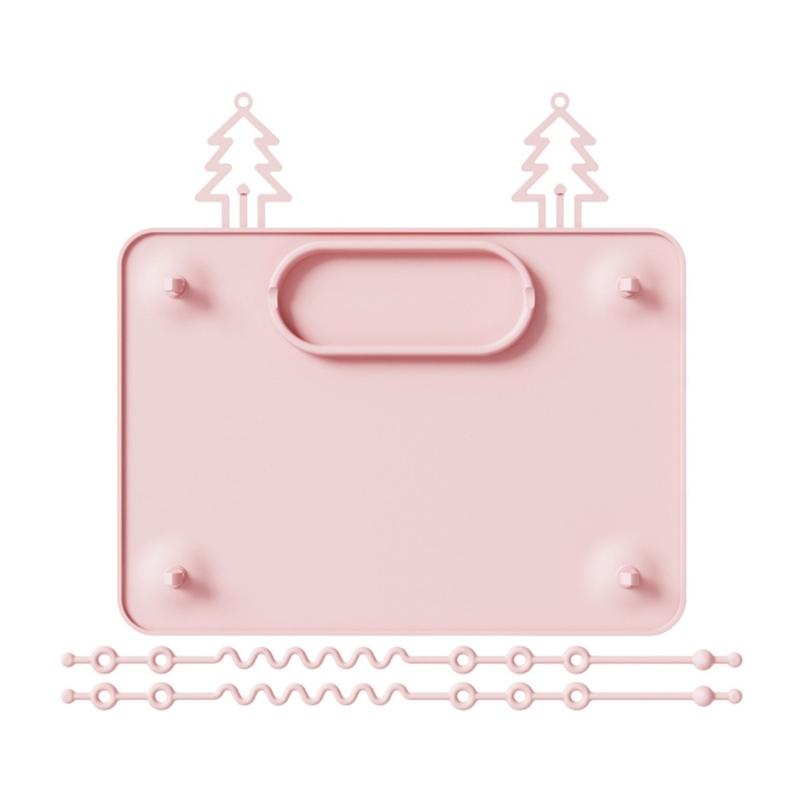 

Nonslip Food Grade Silicone Placemat With Suction Cup For High Chair Desktop Play Mealtime And Outdoor Use рожевий