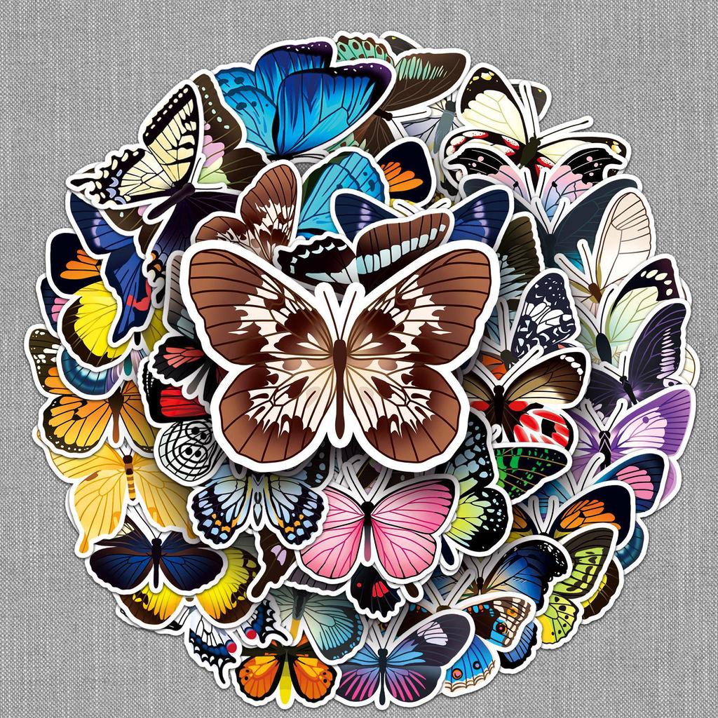 50pcs Waterproof Butterfly Graffiti Stickers for Creative Decoration - Perfect for Phone Cases and Suitcases