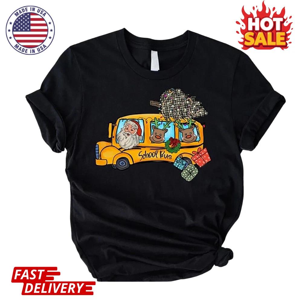 

Christmas School Bus T shirt, Merry Christmas Bus Driver Shirt, Teacher Christmas 4XL