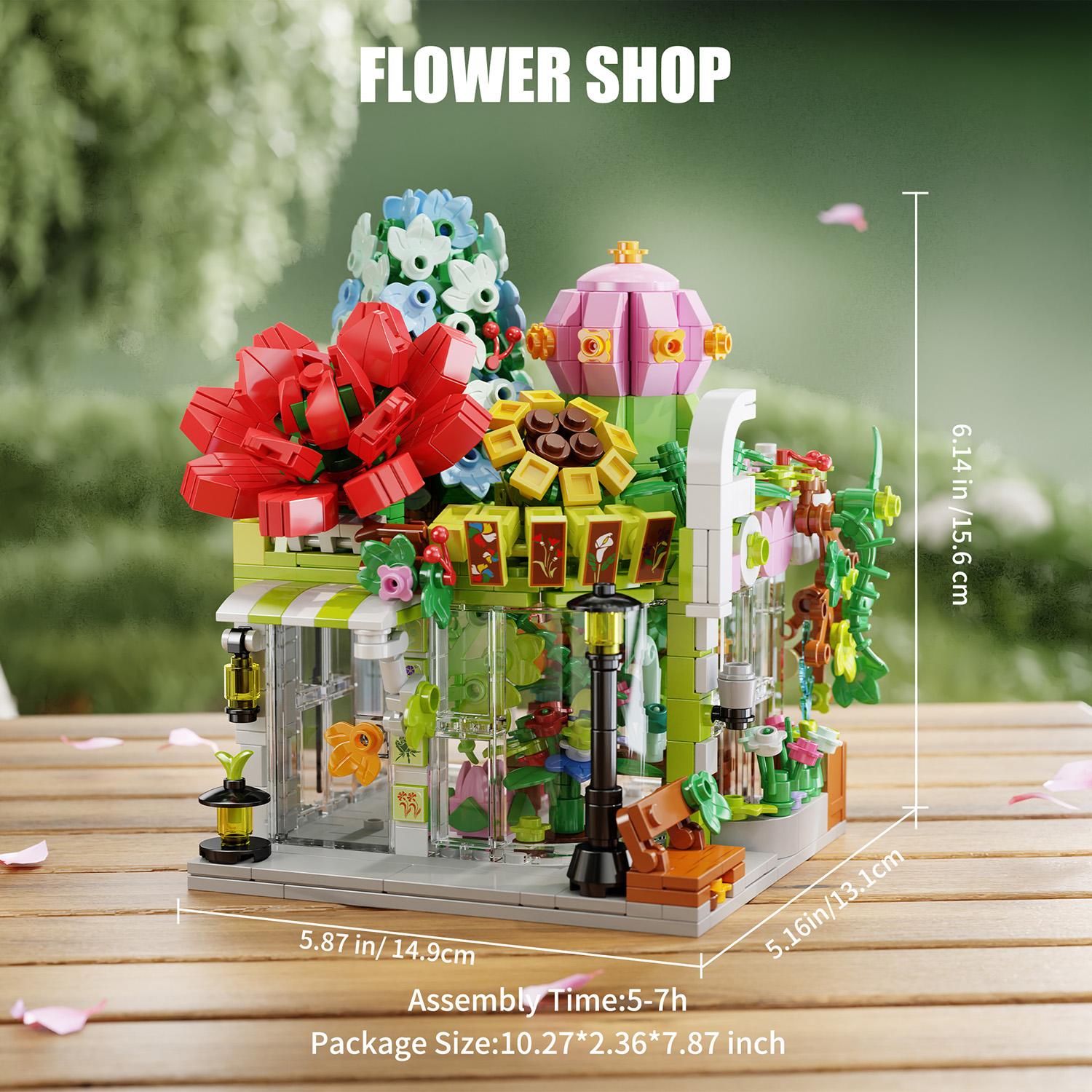 745Pcs Premium-Quality Assembly First-Class Bricks Toy Urban-Region Superior-Grade Street Premium-Quality View Superior-Grade Florist