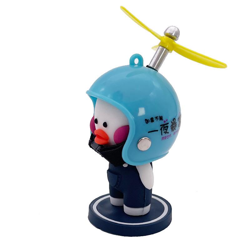 

Broken Wind Yellow Duck With Helmet For Bike Motor Auto Car Accessories Wind-breaking Duck Car Interior Decoration