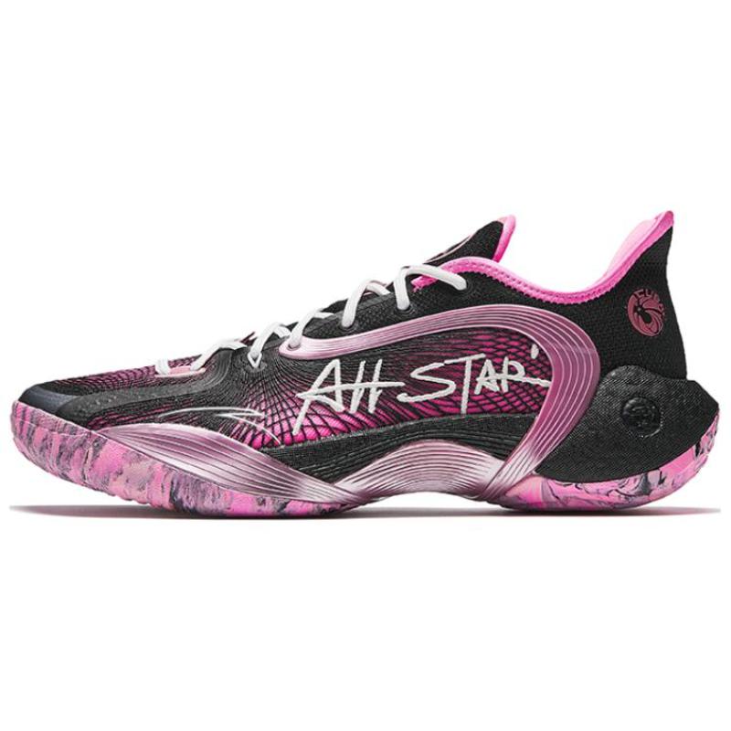 Anta 3 Point Rain 2 Cushioning Slip Resistant Low top Basketball Shoes Men's Black Pink Sneakers