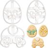 3pcs Easter Cookie Cutter Set, Plastic Pastry Stamp with Bunny and Chick Shapes, Spring Holiday Baking Tools,Egg Biscuit Mould