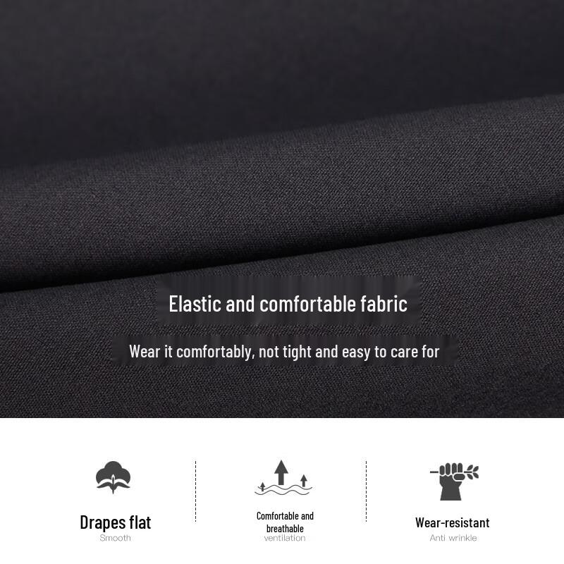 Taizi Men's Thick Winter Business Casual Stretch Straight-Leg Pants with Embroidered Details