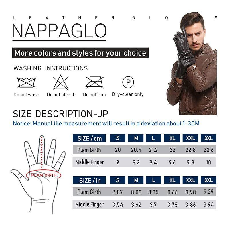 Used [Nappaglo] Men's Short Genuine Leather Sheep Leather Fingerless Summer Spring Autumn Commuting School Exercise Driving Motorcycle Gloves Gloves