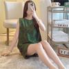 Cotton and silk pajamas women's summer thin loose sleeveless artificial cotton loungewear can be worn outside student cotton silk suit plus size