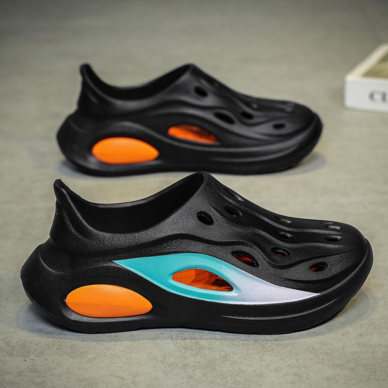 Sandals platform soles men's cave shoes soft and lightweight outdoor beach toe slippers in summer