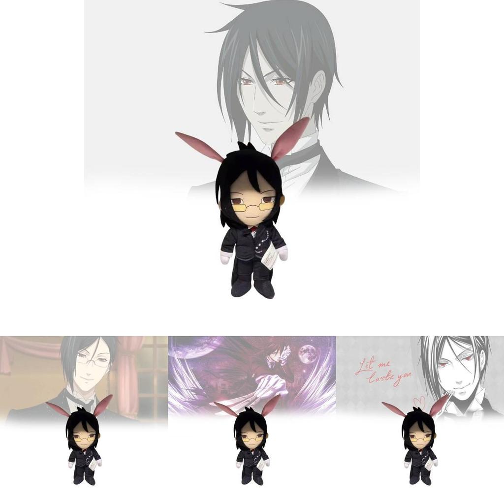 Entzückendes Black Butler Plüschtier mit Sebastian Michaelis und niedlichen Hasenohren