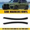 2x Smoked Fender Front Side Overlay Markers Protector Vinyl for BMW 2024-2026 X5
