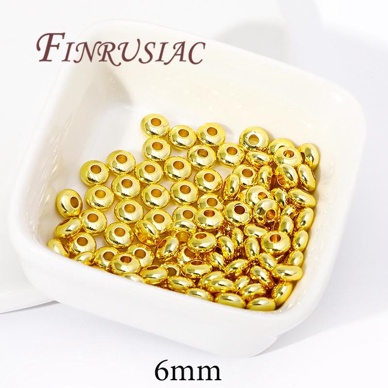 3.5mm 4mm 5mm 6mm Spacer Beads 18K Gold Plated Separator For Beads,Bracelets Beads Accessories,DIY Jewelry Making Supplies