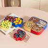 Plateau à snacks modulaire en forme de puzzle avec couvercles Organisateur amovible pour fruits, noix, bonbons Anti-poussière Empilable Plateau de service polyvalent pour table basse