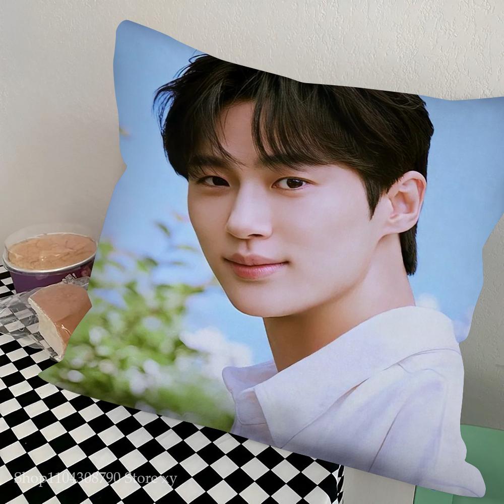 Корейская знаменитость Бён Усок Наволочка Квадратная подушка Спальня Диван Досуг Комфортная подушка Автомобиль Гостиная Дом Украшение 16x16Inch