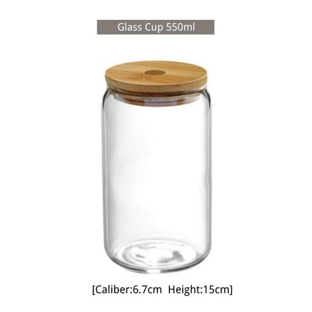 550ml/400ml Glass Cup with Lid and Straw Transparent Reusable Coke Cup Juice Glass Beer Can Milk Mocha Cups Mug Drinkware