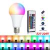 LED Light Bulbs AC 220V E27 RGB Bombillas LED Lamp IR Remote Control Changeable Colorful RGB White Ampoules Spotlight Led Bulb