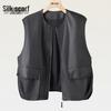 Elegant Women's Round Neck Faux Leather Vest