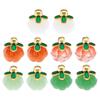 Set of 10 Colorful Glass Four-Leaf Clover Pumpkin Charms for DIY Jewelry