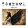 1 Egyptian angel retro style background - with hieroglyphic background and black wing design made of polyester