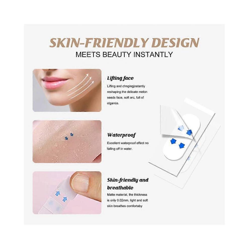 1 boîte Stickers Lifting Visage Transparent Fin Invisible Patchs Visage Outils Lift Visage Forme V Rides Peau Relâchée Ruban Adhésif