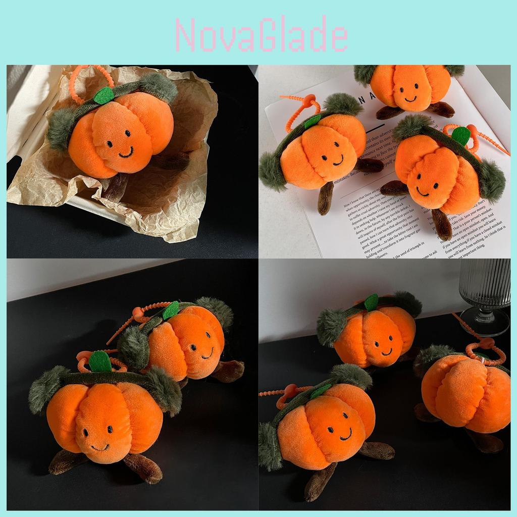 Cute Fun British Vegetable Plush Headphone Pumpkin Creative Doll Keychain Accessory
